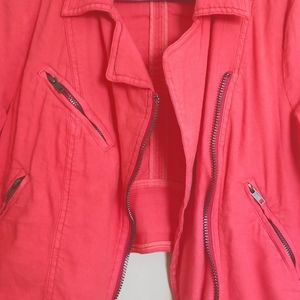 Free People Cropped Jacket/coats, size4,orange/red